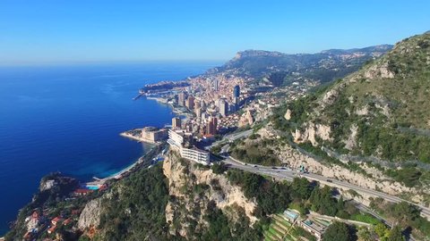 Aerial Drone View of Monaco  Monte Carlo
