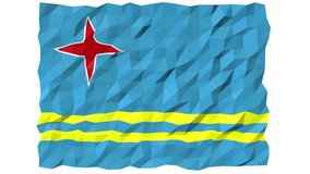 Flag of Aruba 3D Wallpaper Animation, National Symbol, Seamless Looping Footage