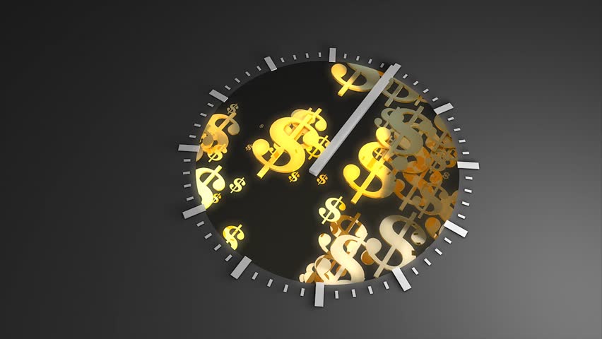 Time and money concept animation.