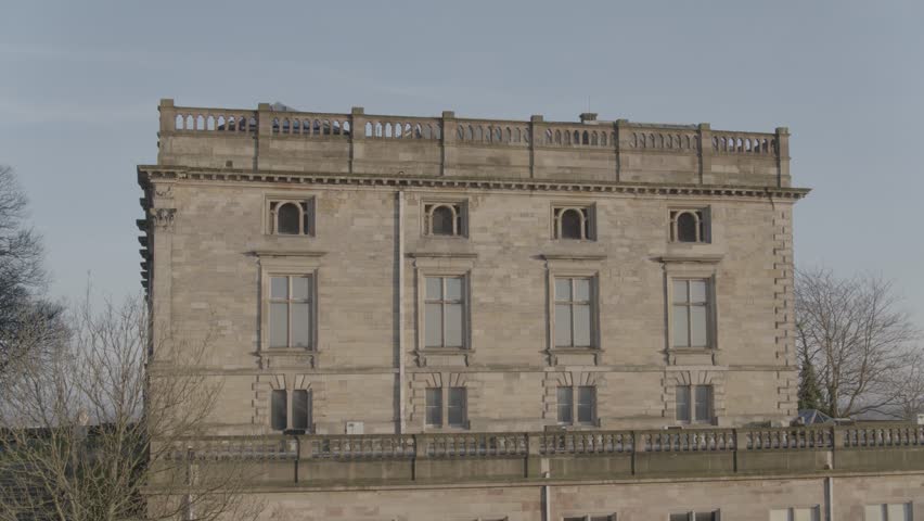 Aerial 5 of Nottingham Castle and Nottingham City Centre, UK, 2017
