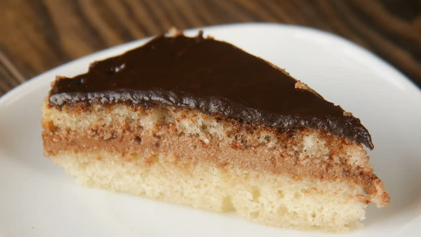 Chocolate cake on a plate.