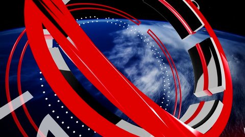 Space background for headline of mass media. Background watch and dial for titles, openers, intros. Elements of this image furnished by NASA
