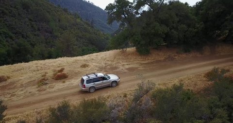 Subaru Forester driving on dirt road at figueroa mountain