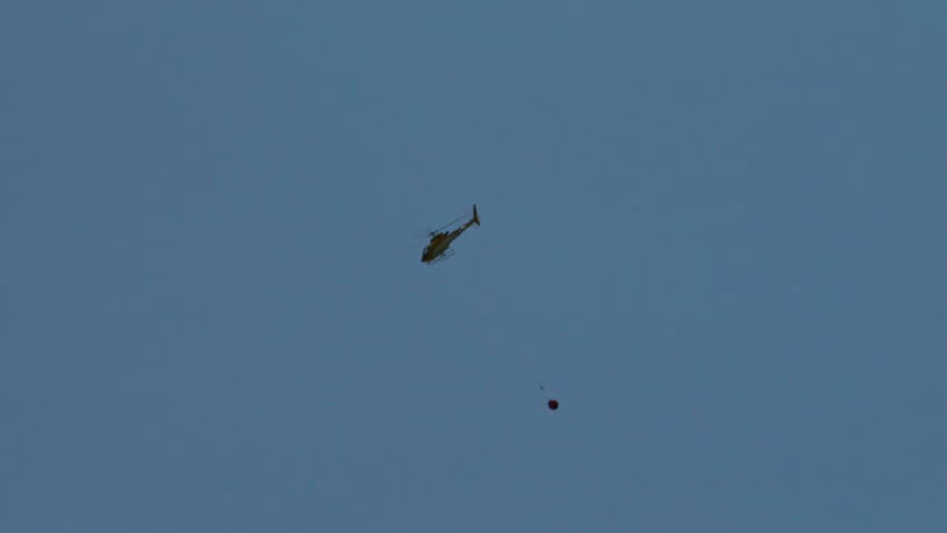 The chopper swinging around after arriving at the river, probably aligning the