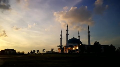 Timelapse During Sunrise At Masjid Stock Footage Video 100 Royalty Free 16928734 Shutterstock