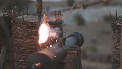 Battle cannon before a shot