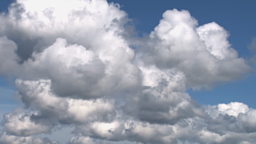 Timelapse of cumulus clouds evolving