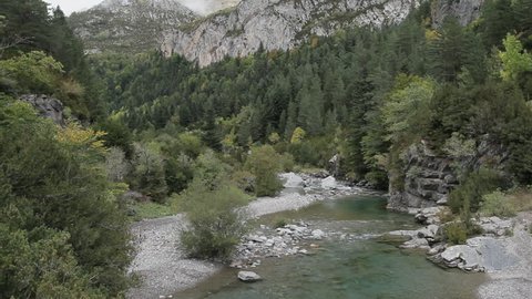 Ara River in Bujaruelo Valley. Ordesa National Park. Pyrenees, Huesca province. Spain, Europe