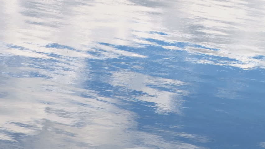 Shimmery metallic effect of the reflective surface of the water caused by a
