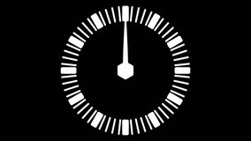 Stopwatch animated icon. Clock face with moving arrows. Time run. Cartoon flat animation of UI element available in 4K FullHD and HD video 2D render footage on black