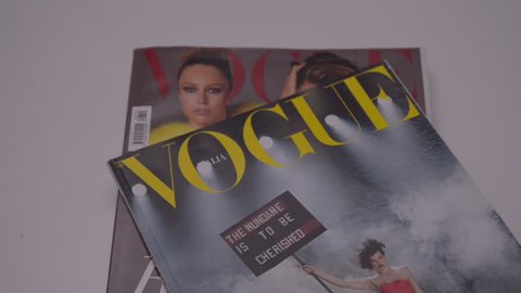 Milan, Italy - April 27, 2017: Italian Vogue magazines. Vogue is one of most important fashion magazines.