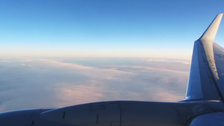 view from  airplane, timelapse