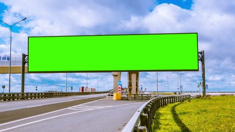 Advertising Billboard Green Screen On Sidelines Stock Footage Video 