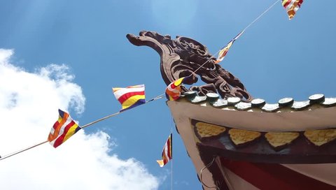 Buddist flag in pagoda 