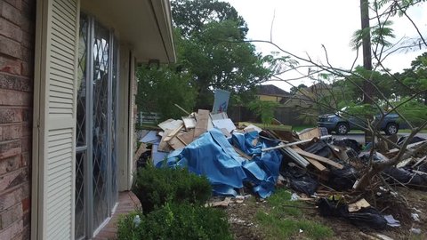 The aftermath Hurricane Harvey left on a neighborhood near Houston Texas