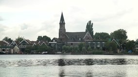 The beautiful and historical CK Verlaten Kerk church at Zaanse Schans, Netherlands