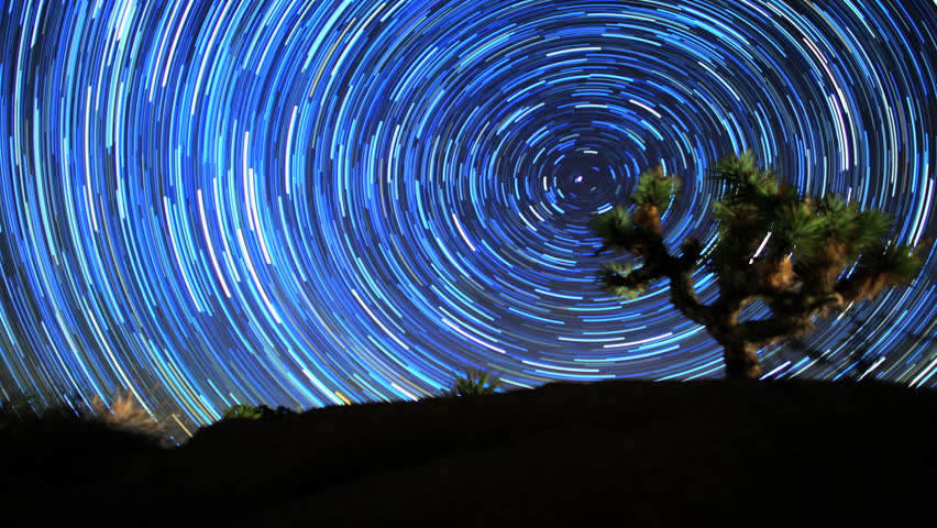 Star Trail Galaxy Spins Behind Joshua Tree in Stunning Night Desert Timelapse