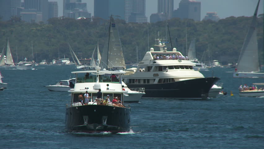 Motorised Yacht on Sydney Harbor