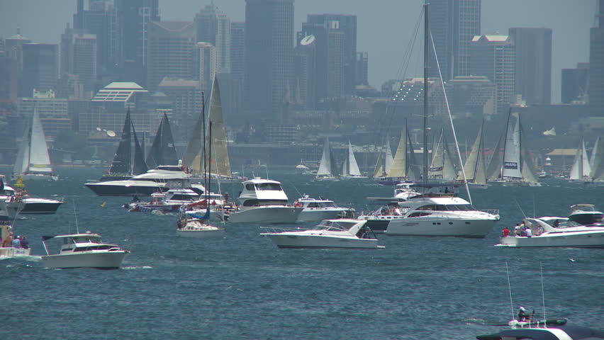 Boating in Sydney Harbor.