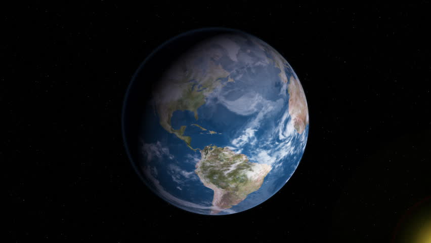 A time-lapse simulation of the Earth rotating from day into night. Loopable.