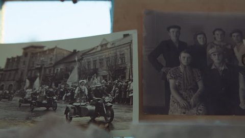 Morgh Village, Ternopil Region, Ukraine - August 24, 2017: Old photos of the life of one family from the era of the Soviet Union during the 1920s and 1960s