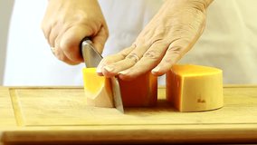 Female Chef's hands slice cutting Food Butternut Squash Delicious recipe