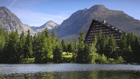 Mountain lake in National Park High Tatra. Strbske pleso, Slovakia. HD video (High Definition) 