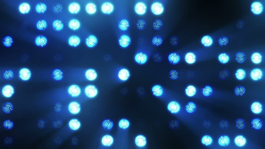 Stage lights. Close-up. Floodlights shining brightly and turning on and off. Blue. More color options in my portfolio.