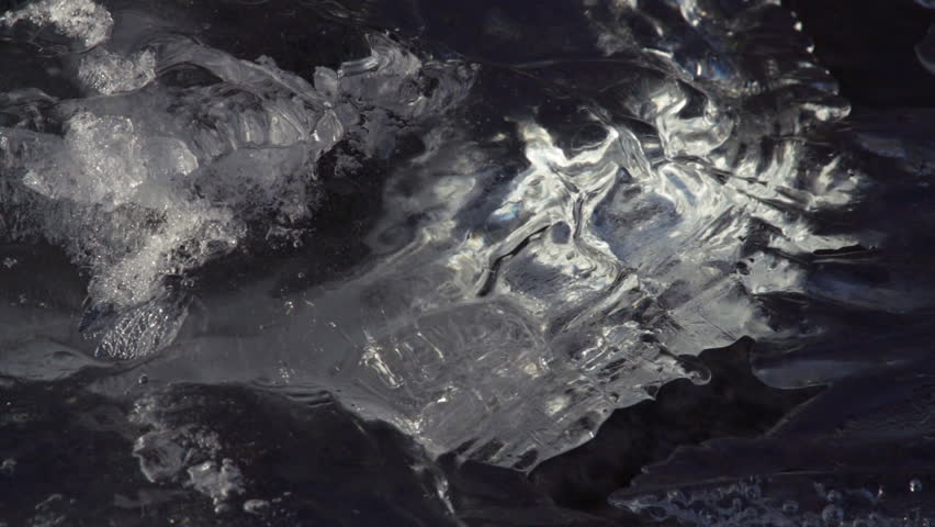Natural formations of river ice in early winter's freeze-up seen here in