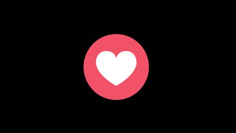 Antalya, Turkey - September 26, 2017: A 3D rendering of Love Emoji Reaction isolated in a black background. Animation with alpha channel. Facebook is a well-known social networking service.