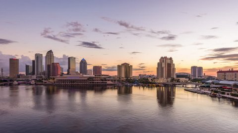 Tampa, Florida, USA downtown skyline on the bay.