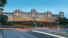 Maximilianeum in Munich, Haidhausen Hyperlapse Video in 4K