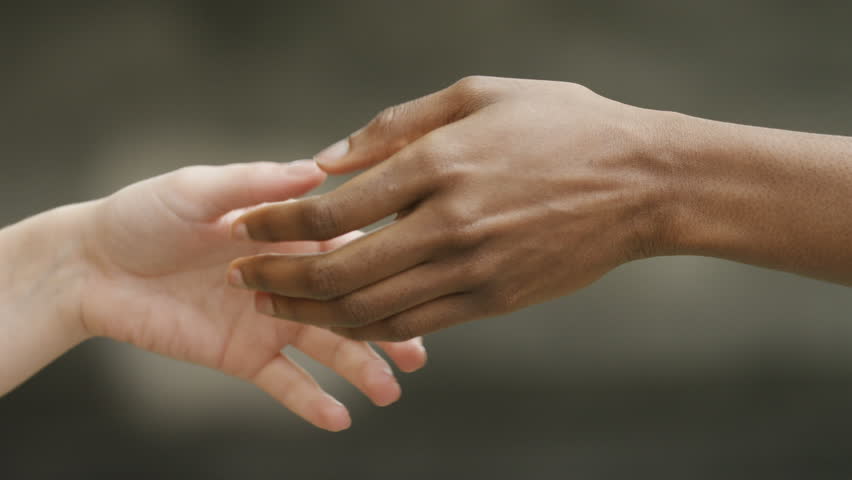 Two Diverse Hands Come Together Stock Footage Video 100 Royaltyfree