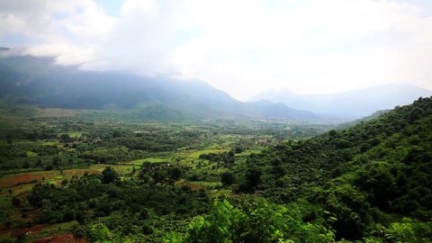 Pan shot of the Araku Valley, Visakhapatnam, Andhra Pradesh, India
