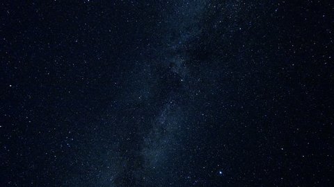 Milky Way and Stars Moving Across the Night Sky, Time Lapse