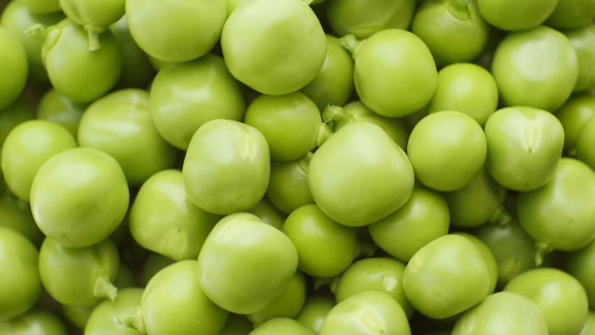 Fresh green peas rotate. Top view. Close up Royalty-Free Stock Footage #31143145