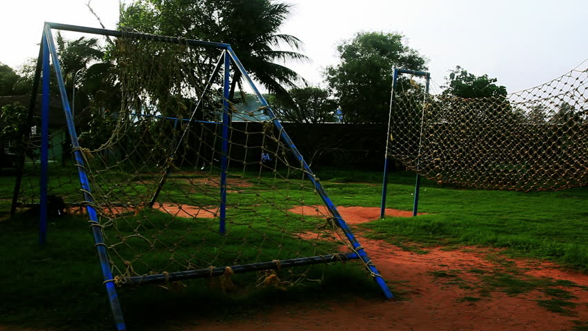 Pan shot of playground equipments at Vuda Park, Visakhapatnam, Andhra Pradesh, India