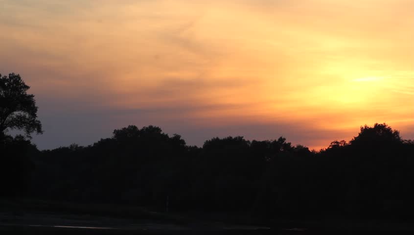 Sunset on the Elbe river in Saxony-Anhalt / Germany