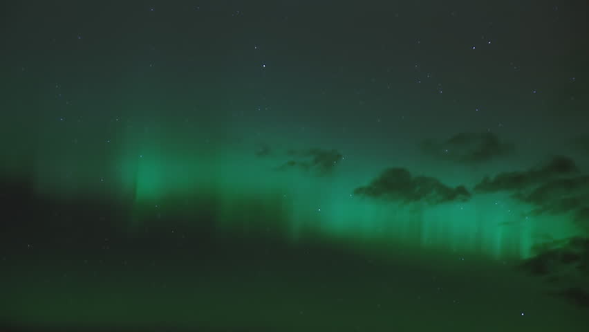 Northern Lights Aurora Clouds Stars and Satellites