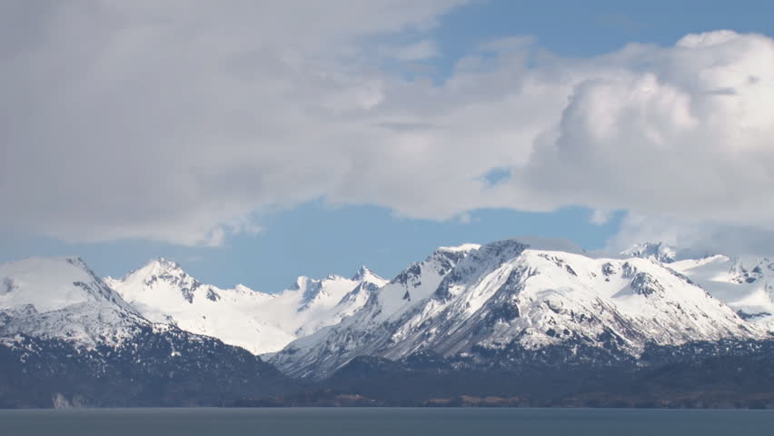 A glimpse in time of the Kenai Mountains and Kachemak Bay - a squall from the