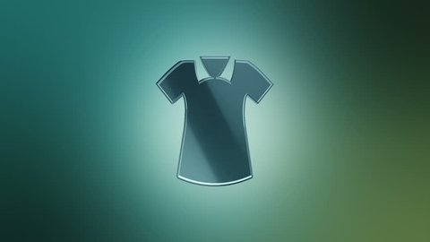 3D Animation rotation of symbol of shopping, sales, business of sales, fashion and clothes from glass. Animation of seamless loop.