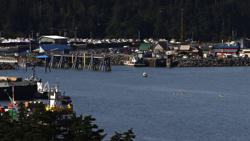 Whittier Alaska Long Shot Dock and Kayakers