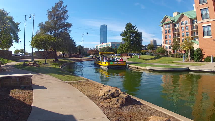 OKLAHOMA CITY, OK - October 25, 2012: A tour boat on a section of the Oklahoma
