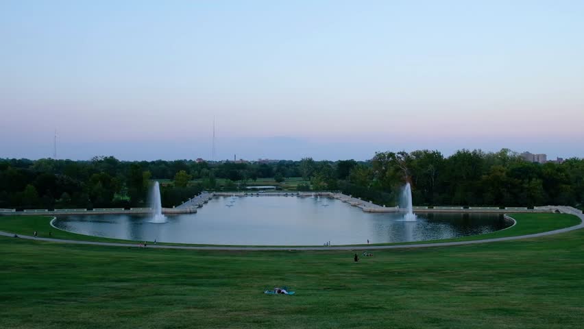 Grand Basin from Art Hill in Forest Park, St. Louis, Missouri.