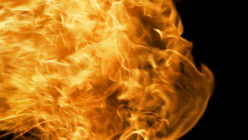 Vertical Fire Blast of Close Flame Slow Motion