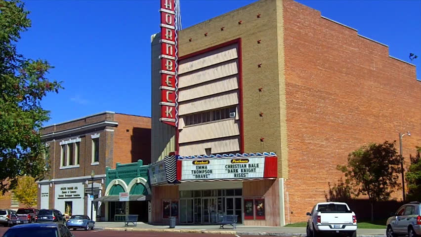 Shawnee, OK - October 18, 2012: An old style movie theater in the downtown area
