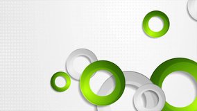 Bright green and grey rings abstract corporate motion design. Seamless loop. Video animation Ultra HD 4K 3840x2160