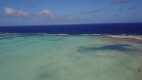 Bonaire island Caribbean sea windsurf lagoon Sorobon aerial drone top view 4K UHD video 