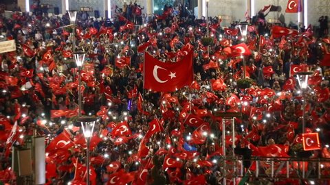 27 July 2016,Konyal - TURKEY: After the military coup in Turkey continues to keep democracy seizures occur in people with flag