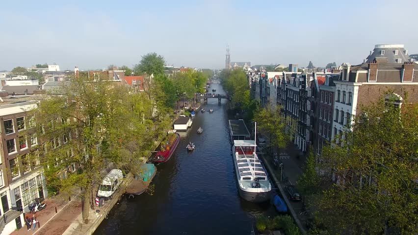 Misty Amsterdam, view from above